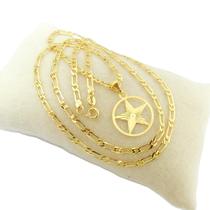 Corrente Masculina 60cm 4mm Estrela Folheado Ouro 18k CR806 Corrente Masculina 60cm 4mm Estrela Folheado Ouro 18k CR806