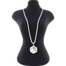 Corrente Masculina 60Cm 4Mm Sextavado Folheada Prata Cr273