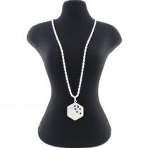 Corrente Masculina 60Cm 4Mm Sextavado Folheada Prata Cr273