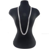 Corrente Masculina 60cm 7mm Largura Folheada Prata Cr355 Corrente Masculina 60cm 7mm Largura Folheada Prata Cr355