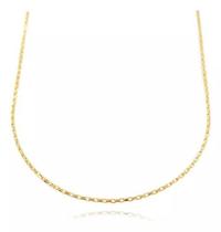 Corrente Masculina 60cm Cubo Quadrada Banho Ouro 18k