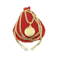 Corrente Masculina 70cm 3mm São Jorge Folheada Ouro 18K CR634