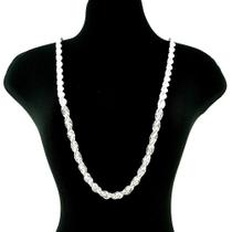 Corrente Masculina 70cm 5mm Largura Folheada Prata CR301