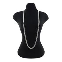 Corrente Masculina 70cm 5mm Largura Folheada Prata CR864