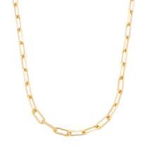 Corrente Masculina 70cm Elo Retangular Longo Banhada Ouro 18 Corrente Masculina 70cm Elo Retangular Longo Banhada Ouro 18