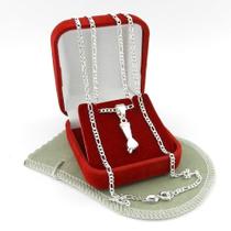 Corrente Masculina 80Cm 2Mm Figa Folheada Prata Cr402