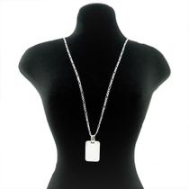 Corrente Masculina 80cm 2mm Placa Folheada Prata CR676