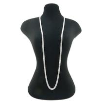 Corrente Masculina 80cm 4mm Largura Folheada Prata CR849 Corrente Masculina 80cm 4mm Largura Folheada Prata CR849
