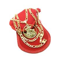 Corrente Masculina 80cm 5mm São Jorge Folheado Ouro 18k CR320
