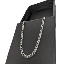 Corrente masculina aço inox figaro 60cm 4mm com caixinha 90552 Corrente masculina aço inox figaro 60cm 4mm com caixinha 90552