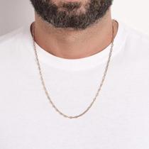 Corrente Masculina Banhada Ouro 18k Elo Cadeado Elegante Casual Rommanel Corrente Masculina Banhada Ouro 18k Elo Cadeado Elegante Casual Rommanel