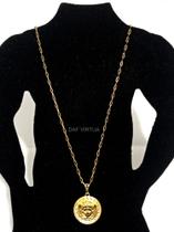 Corrente Masculina Banhada + pingente Medusa 65cm 18k Corrente Masculina Banhada + pingente Medusa 65cm 18k