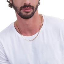 Corrente masculina banhado a ouro 18 k diamantado elos batidos mede 60 cm 531362