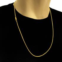 Corrente Masculina Colar Veneziana Fina Banhado Ouro 70cm