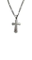 Corrente masculina com pingente crucifixo inox 70cm 3mm cp1109