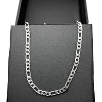 Corrente masculina de aço inox figaro 4mm 70cm com caixinha colar masculino inoxidável cordão CFIG41