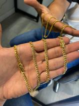 Corrente masculina dourada trançada Corrente masculina dourada trançada