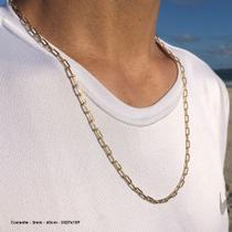 Corrente Masculina Dourado Elos 3mm 60cm Correntaria Masculina