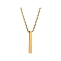 Corrente Masculina Dourado Pingente Pendulo Palito Cordão Em Aço Inox Retângulo Antialérgico Corrente Masculina Dourado Pingente Pendulo Palito Cordão Em Aço Inox Retângulo Antialérgico