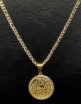 Corrente MASCULINA E FEMININA 3X1 50CM 2MM COM PINGENTE PAI E NOSSO BANHADA A OURO 18K Corrente MASCULINA E FEMININA 3X1 50CM 2MM COM PINGENTE PAI E NOSSO BANHADA A OURO 18K