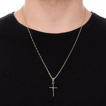 Corrente Masculina E Pingente Crucifixo Cruz Para Homens