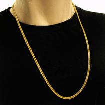 Corrente Masculina Elo Duplos 4mm Banho Ouro 18k Cordão Colar Moderno