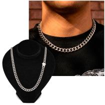Corrente Masculina Elos Grumet Escamas Aço Cirúrgico Cordão Inox Luxo Prateado