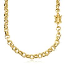 Corrente Masculina Grossa Elo Português 6mm 60cm Banhado a Ouro 18k