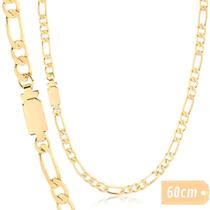 Corrente Masculina Grumet 3X1 Banhada A Ouro 18K 5Mm 60Cm