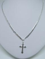 Corrente Masculina Grumet 4.5mm X 70cm E Pingente Crucifixo Prata 925