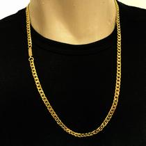 Corrente Masculina Grumet 6mm Cordão 70cm Banhada Ouro 18k