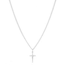 Corrente Masculina Grumet 70cm Pingente Crucifixo Prata 925 Corrente Masculina Grumet 70cm Pingente Crucifixo Prata 925