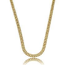 Corrente Masculina Grumet Dupla Relógio Banho Ouro 18k 70cm Corrente Masculina Grumet Dupla Relógio Banho Ouro 18k 70cm