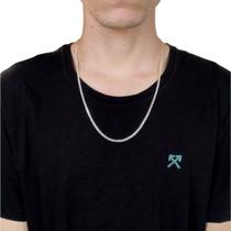 Corrente Masculina Grumet Escamada 3mm 60cm 70cm 80cm Prata 925 Legítima Maciça Italiana Original