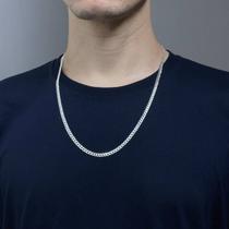 Corrente Masculina Grumet Escamada 4mm de Prata 925 Legítima Corrente Masculina Grumet Escamada 4mm de Prata 925 Legítima