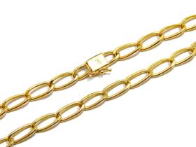 Corrente Masculina Grumet Longa Em Ouro 18k 60cm