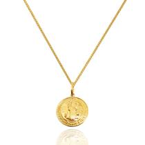 Corrente Masculina Grumet + Medalha São Bento Ouro 18k 70 cm