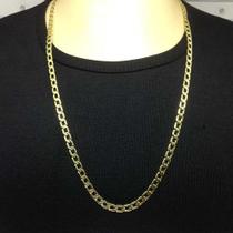 Corrente Masculina Grumet Media 60cm 6mm Folheado Ouro 18k