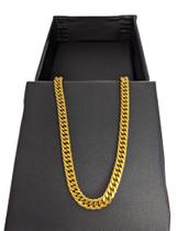 Corrente masculina inox banhada a ouro groumet duplo 5mm 60cm CGDC69 cordão colar