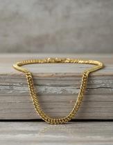 Corrente Masculina Neromen Grumet Duplo Banho Ouro 18k 70cm