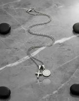 Corrente Masculina Neromen São Bento E Cruz Aço 70cm