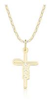 Corrente Masculina Piastrine 60 Cm Cruz Jesus Ouro 10k P108