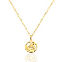Corrente Masculina Piastrine Com Medalha São Jorge Ouro 18k 70 cm