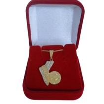 Corrente Masculina Pingente Futebol Bola Folheado a Ouro 18k