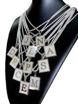 Corrente Masculina Pingente Letra Aço Inoxidável 70 cm Homem