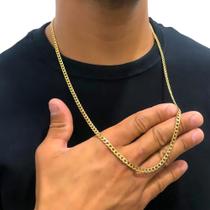 Corrente Masculina Premium Ouro 4Mm 70Cm Aço Inox Não