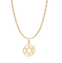 Corrente Masculina Rommanel Banhado Ouro Pingente Estrela De Davi