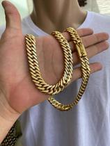 Corrente Masculino 13mm Grumet Lacraia Banhado A Ouro 18k