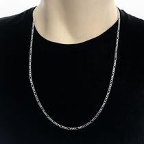Corrente Masculino 70cm Figaro 3 por 1 Aço Inoxidavel Prata