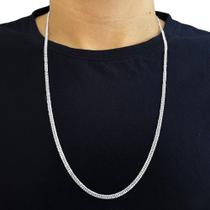 Corrente Masculino Elo Duplo 3mm 70cm - Prata 925